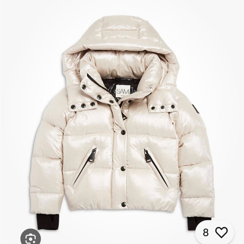 SAM. Girls cream/shimmery puffer
